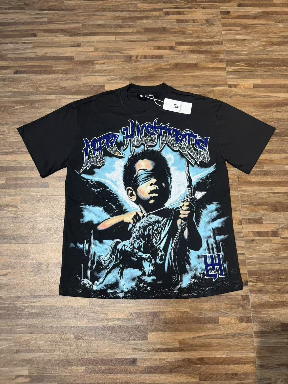 Life Hustlere Rhinestone Graphic T-Shirt — front